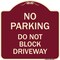 Signmission No Parking Do Not Block Driveway Heavy-Gauge Aluminum Architectural Sign, 18" x 18", BU-1818-23627 A-DES-BU-1818-23627 - alternate 1